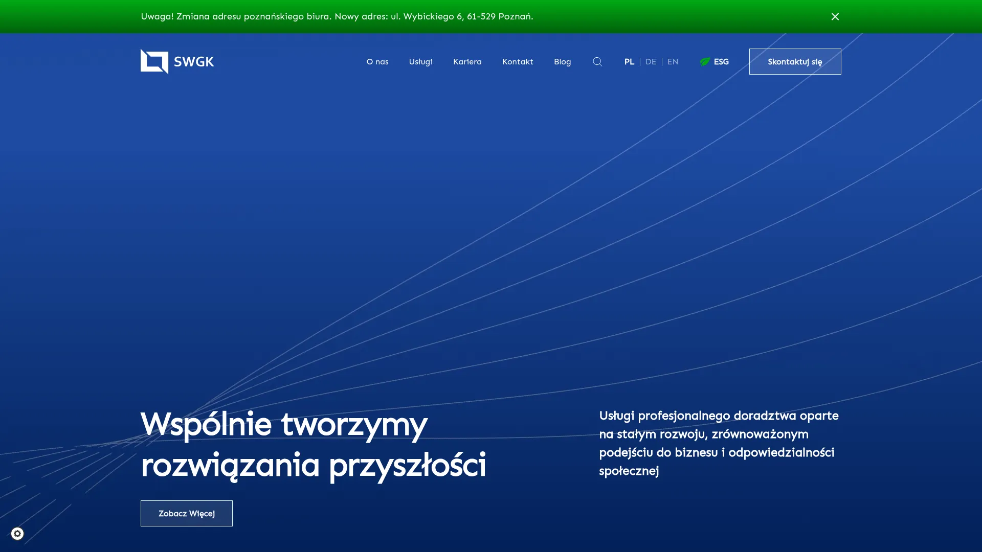 Zrzut ekranu strony SWGK