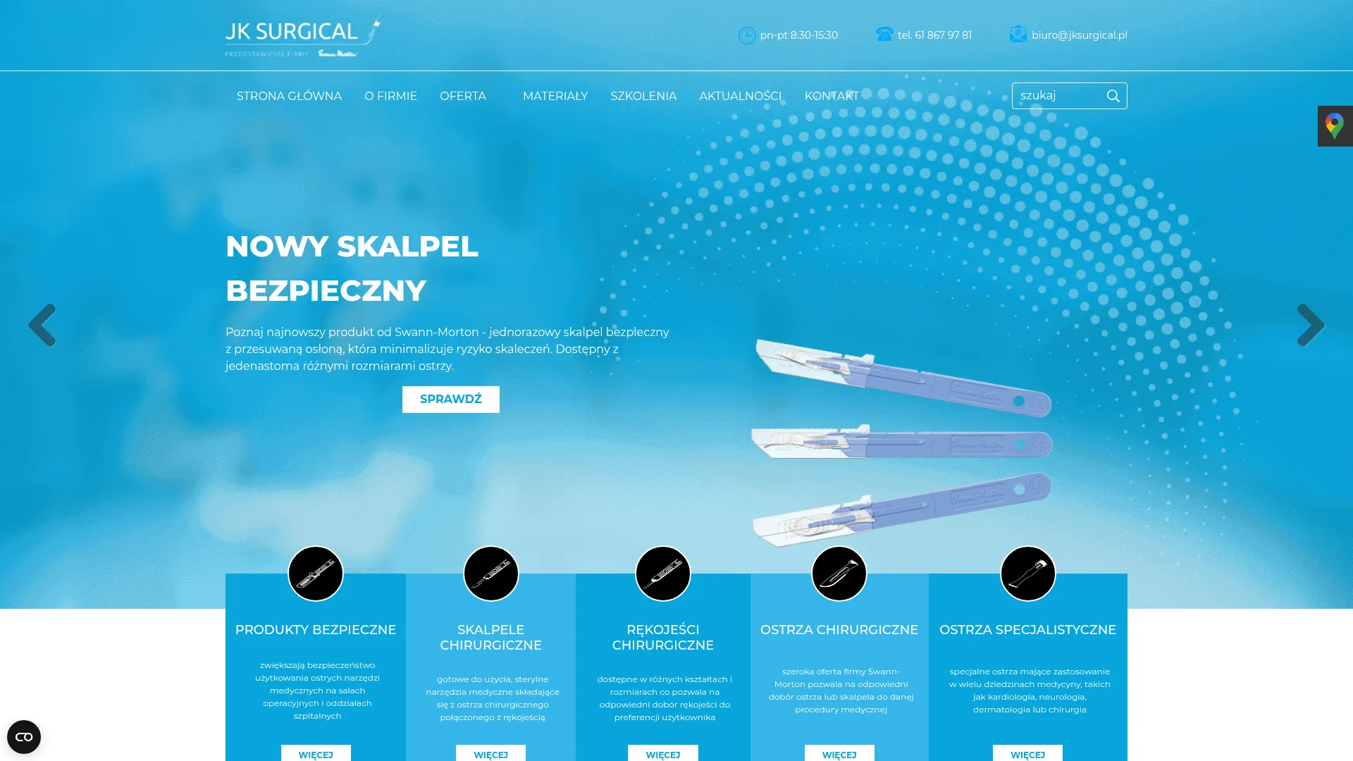 Zrzut ekranu strony JK Surgical Sp. z o. o.
