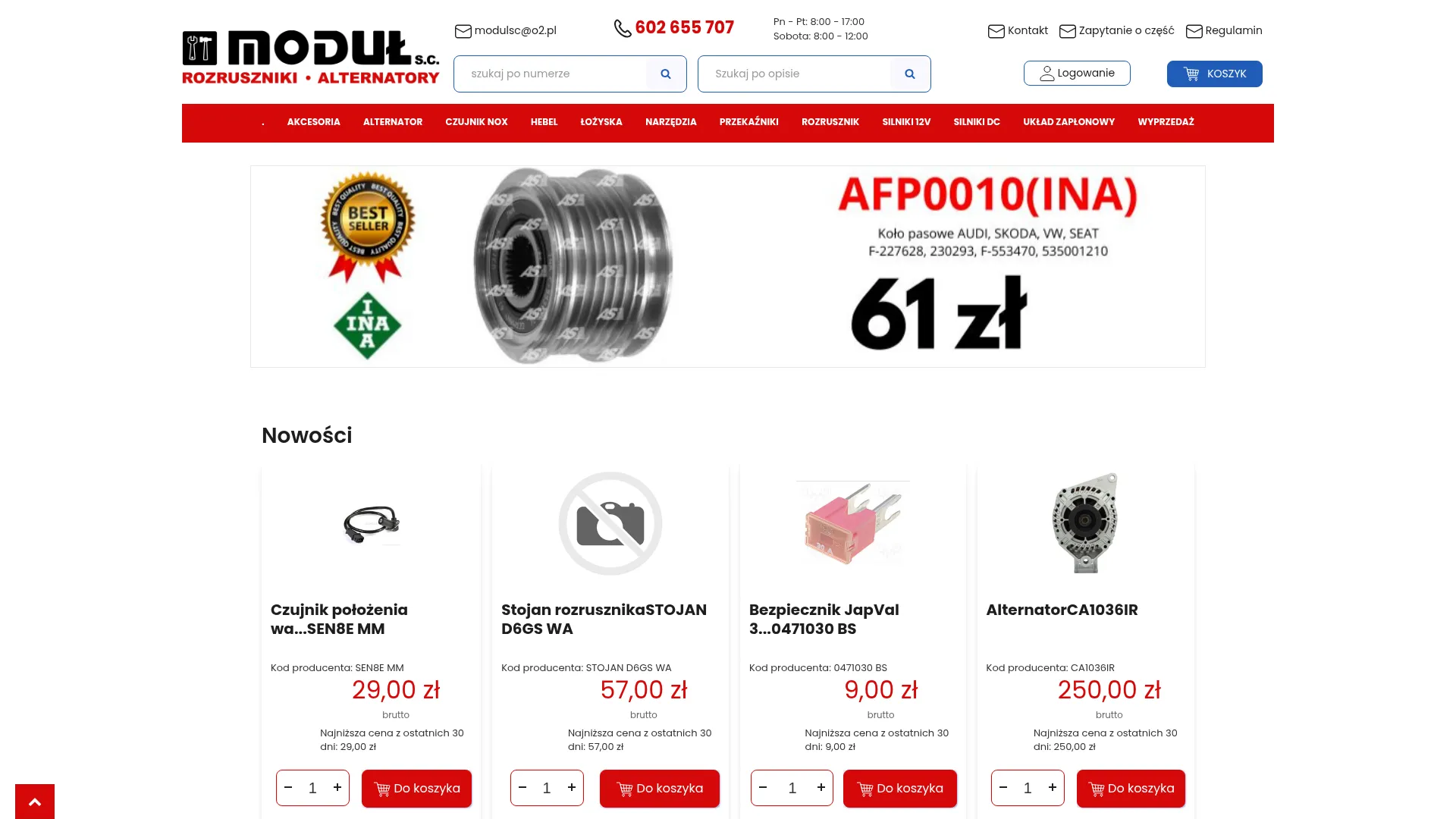 Zrzut ekranu strony Moduł S.C.