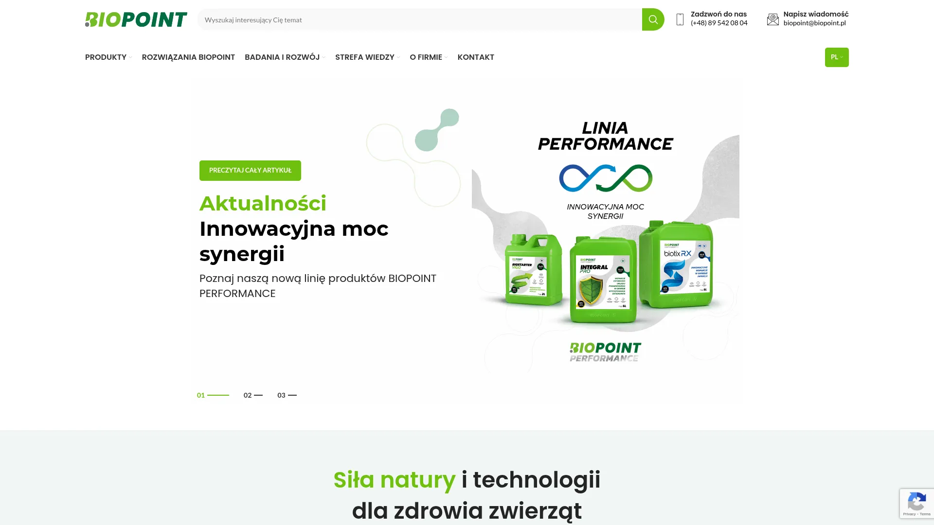Zrzut ekranu strony Biopoint