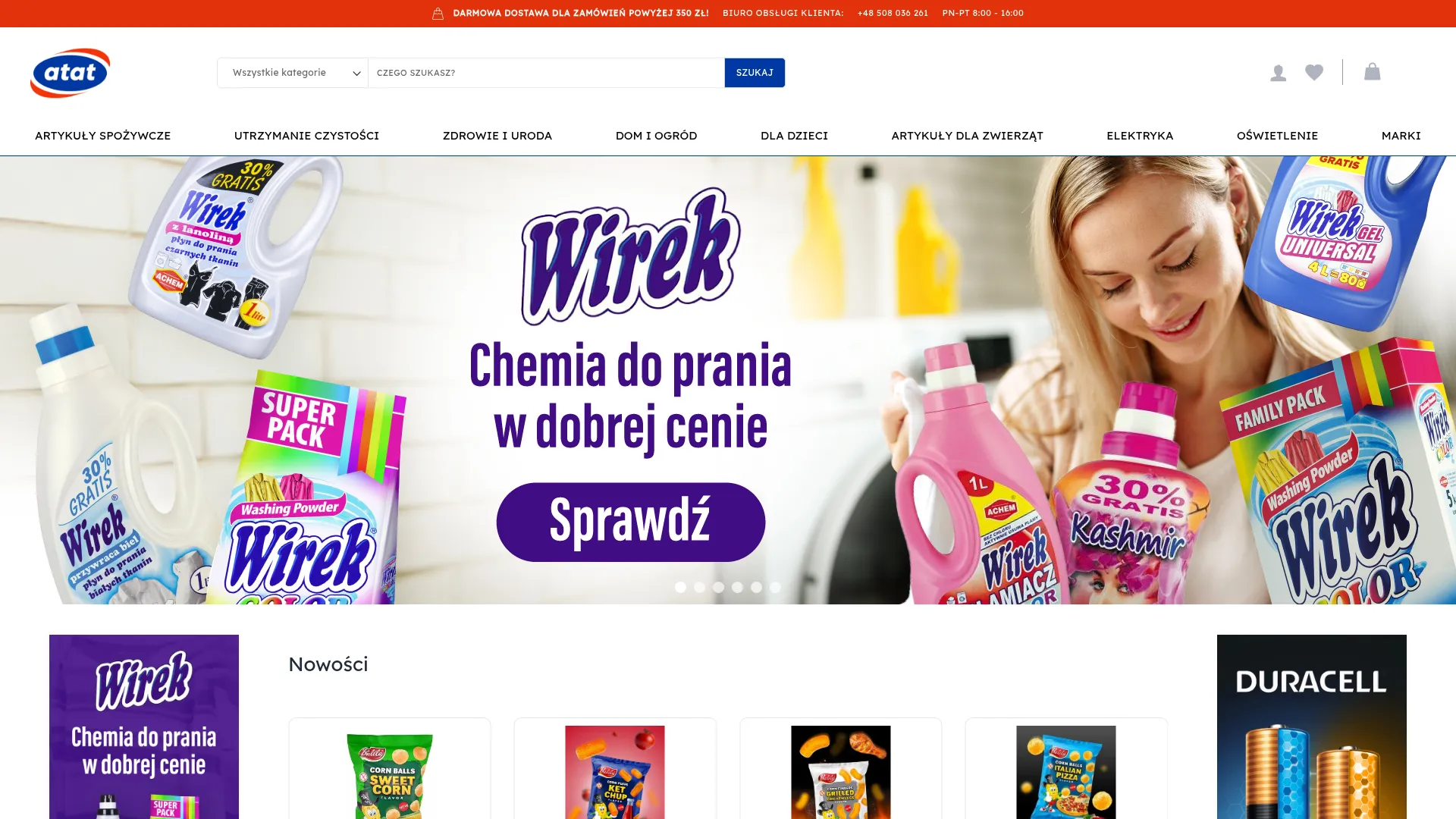 Zrzut ekranu strony Przedsiębiorstwo Handlowe A-T S.A.